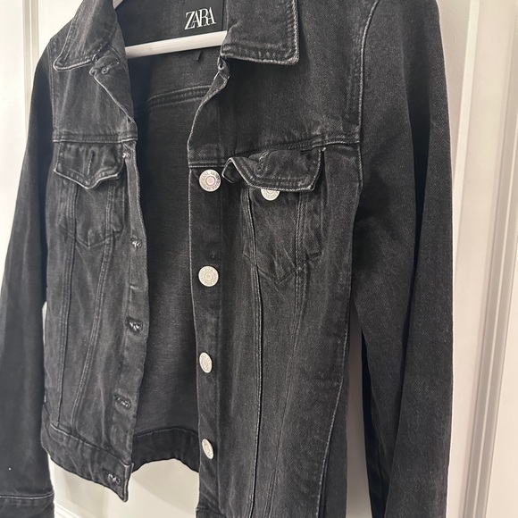 Black washed denim jacket - Picture 5 of 5